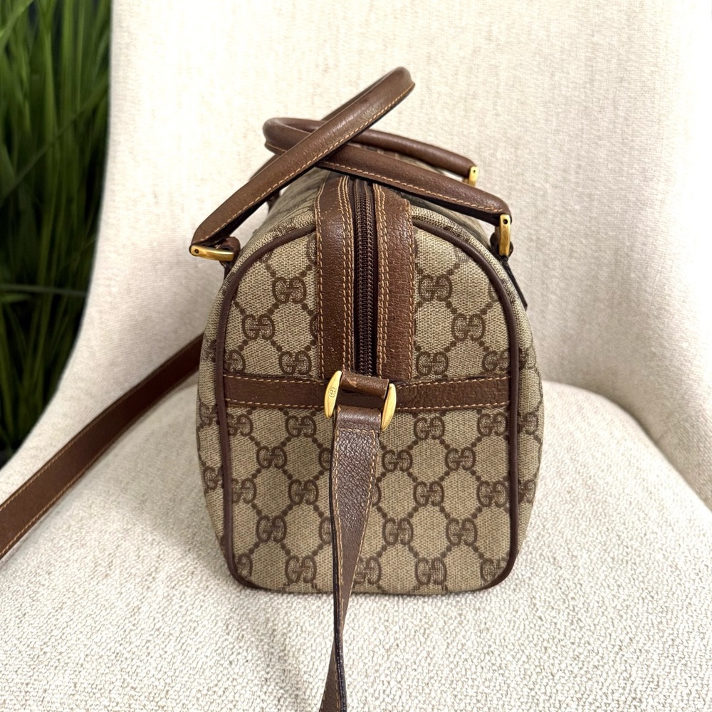 Gucci Brown GG Canvas Satchel with Green and Red Web Stripes - Picture 8 of 16